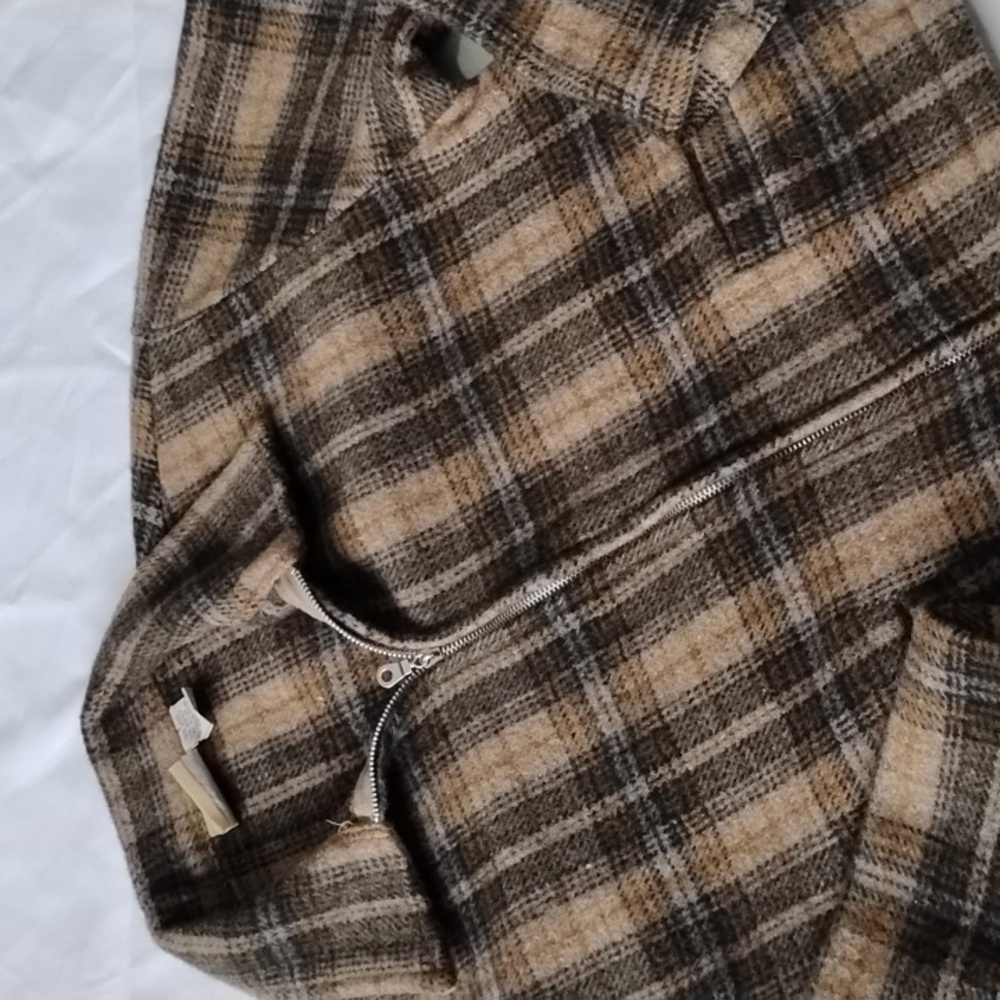 Vintage Plaid Wool Blend Crop Jacket Size Large County Seat - Picture 2 of 5